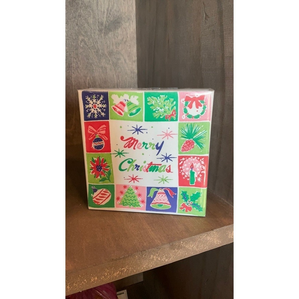 Anthropologie Archivist Merry Christmas Matches Mid-Century Holiday Decor Box